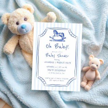 Oh baby blue rocking horse sketch