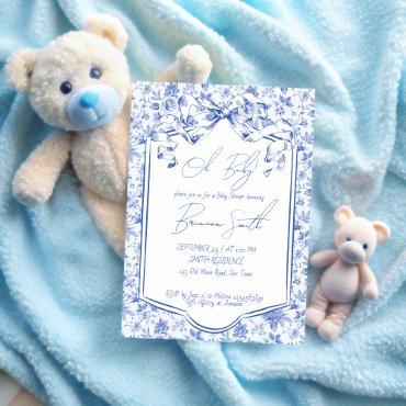 Oh baby blue toile de jouy sketch