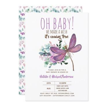 Oh Baby DRAGONFLY Make A Wish Baby Shower Floral