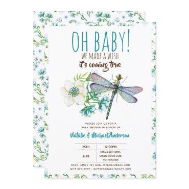 Oh Baby DRAGONFLY Make A Wish Baby Shower Floral