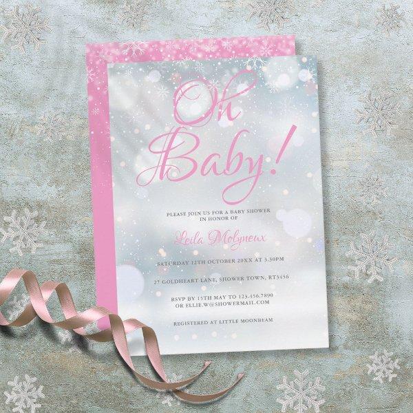 Oh Baby First Snowflakes Pink