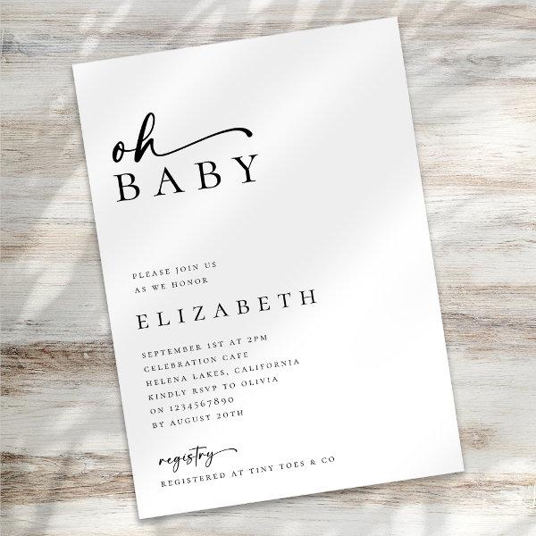 Oh Baby Minimalist Modern Script