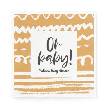 Oh baby! modern graphic baby shower party napkins