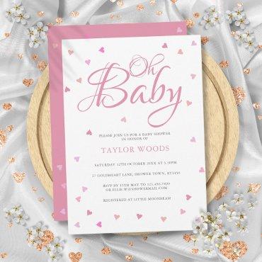 Oh Baby Pretty Pink Hearts Baby Shower Sprinkle