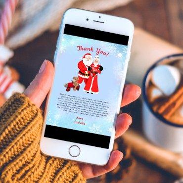 Oh Baby Santa & Mrs. Claus Baby Shower Thank You Card