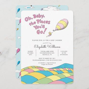 Oh, Baby, the Places You'll Go Girl Baby Shower Invitation