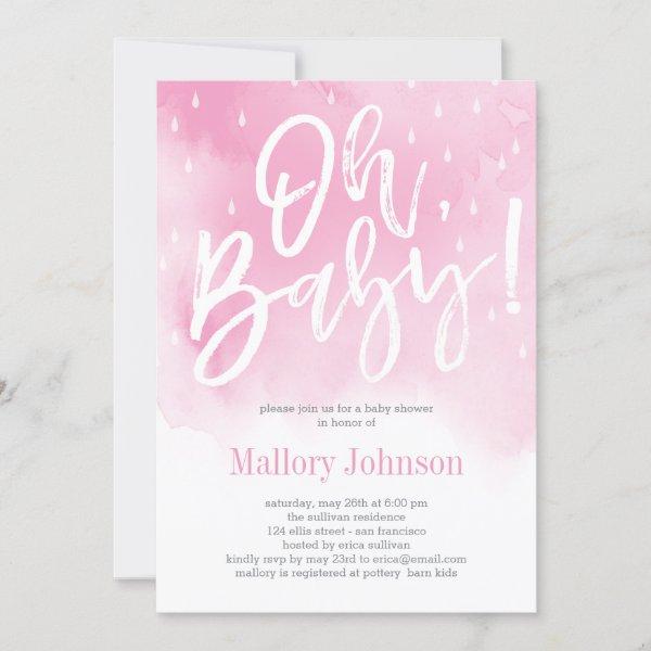 Oh Baby Watercolor  Pink