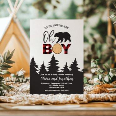 Oh Boy Bear Red Buffalo Plaid