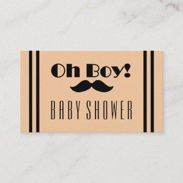Oh Boy Black Mustache Baby Shower Invitation