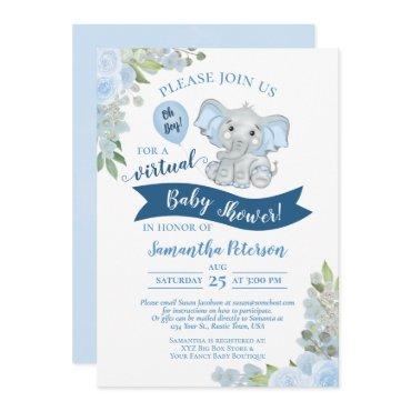 Oh Boy! Blue Elephant & Floral Virtual