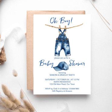 Oh boy blue jeans baby shower template