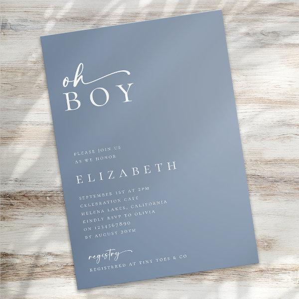 Oh Boy Blue Minimalist Script