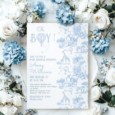 Oh Boy Blue Toile Safari Animal