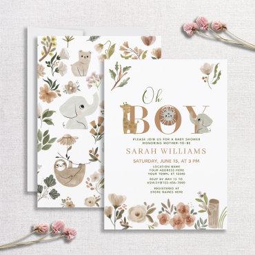 Oh Boy Brown Boho Safari Animals Shower