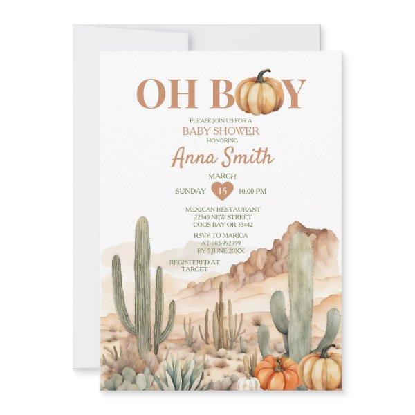 Oh Boy Cactus Desert Landscape Pumpkin