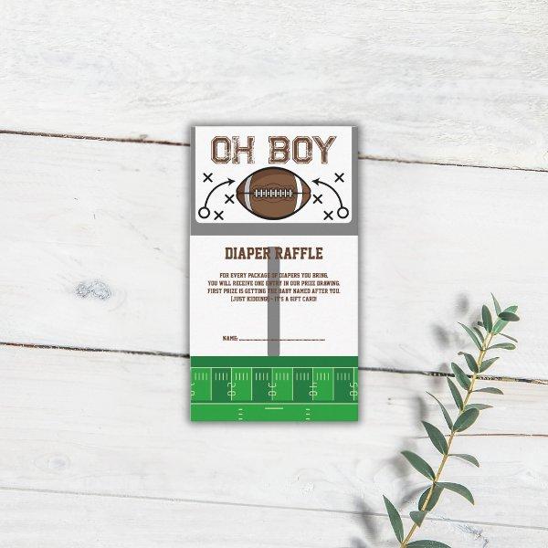 Oh Boy Football Baby Shower Enclosure Card