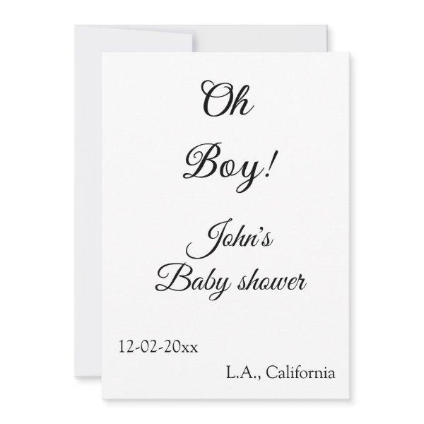 oh boy girl baby shower add name date year venue e