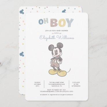 Oh Boy, It's a Boy! Mickey Mouse Baby Shower Invitation