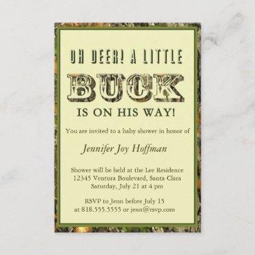 Oh Deer, A Little Buck Is On His Way! Camo Invite