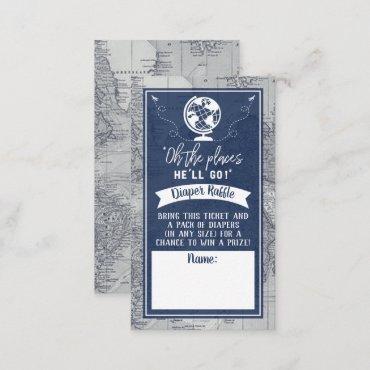 "Oh The Places He'll Go!" Travel Map Baby Enclosure Card