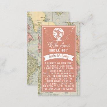 "Oh The Places She'll Go!" Travel Map Baby Shower Enclosure Card