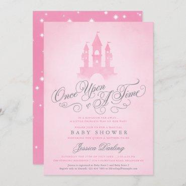 Once Upon A Time Fairytale Castle Girl Baby Shower Invitation