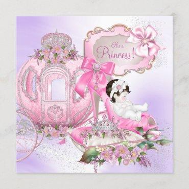 Once Upon a Time Princess Baby Shower Purple Pink Invitation