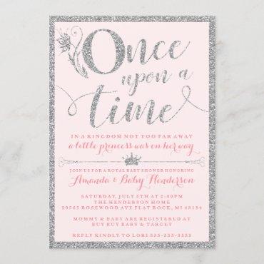 Once Upon A Time Silver Princess Baby Shower Invitation
