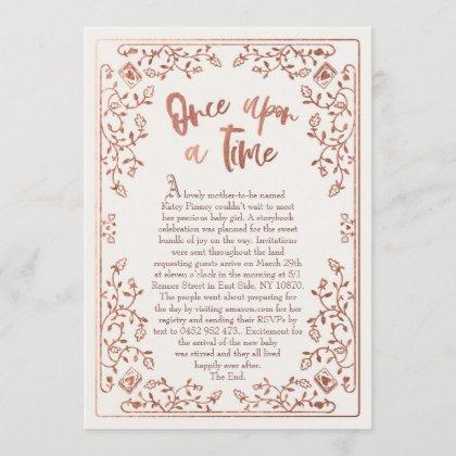 Once Upon A Time Storybook Baby Shower Invitation