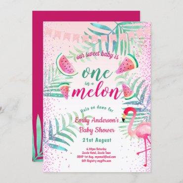 One in Melon Tropical Flamingo Watermelon Pink
