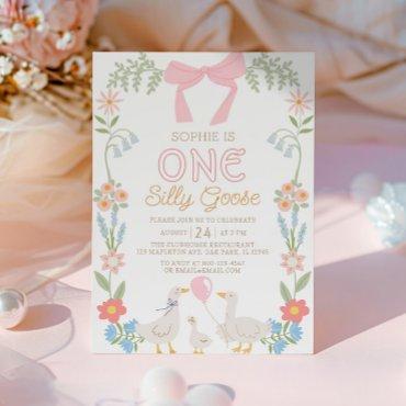One Silly Goose Pink Floral 1st Birthday