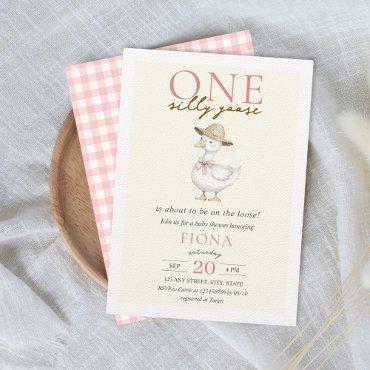 One Silly Goose Pink Gingham Girl