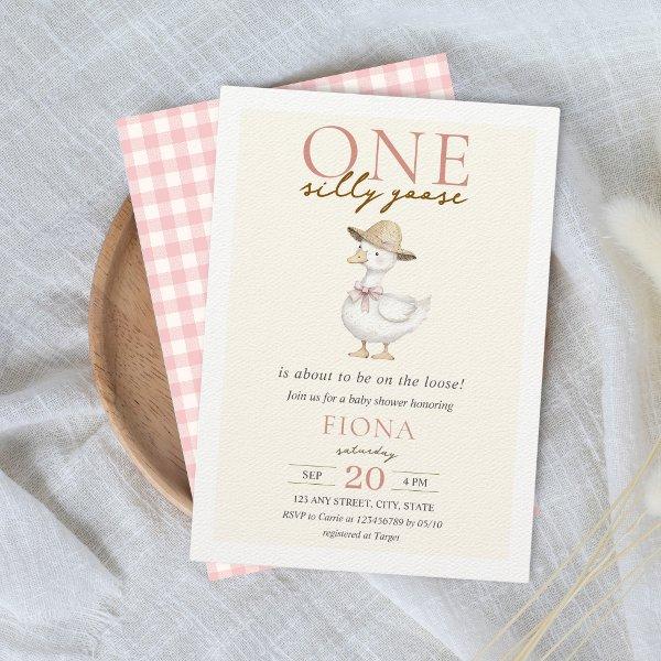 One Silly Goose Pink Gingham Girl
