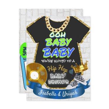 Ooh Baby Baby | Hip Hop Blue & Green Retro Postcard