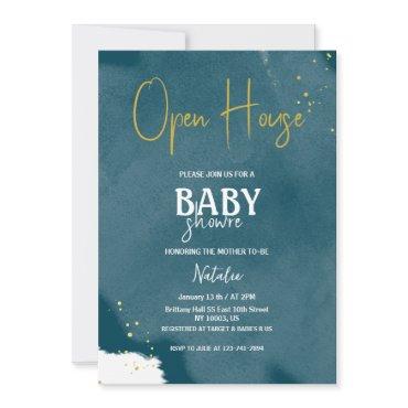 open house navy blue sprinkle gold