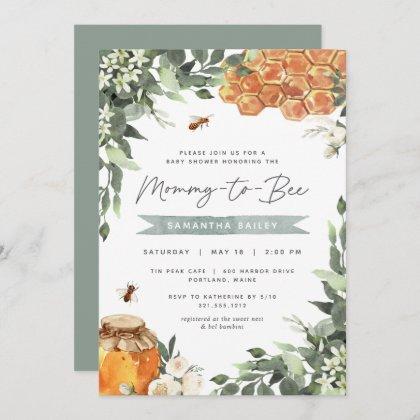 Orange Blossom Honey Bee Baby Shower Invitation