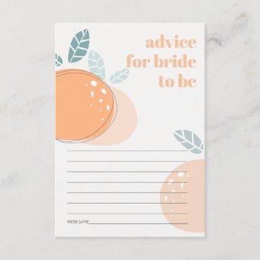 Orange Fruity Advice For Bride To Be Baby Shower Enclosure Card
