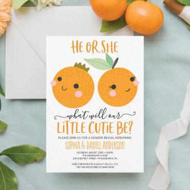 Orange Little Cutie Citrus Modern Gender Reveal