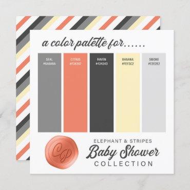 Orange Yellow Gray Baby Shower Color Palette Card