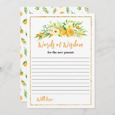 Oranges and Foliage Baby Shower Words Of Wisdom