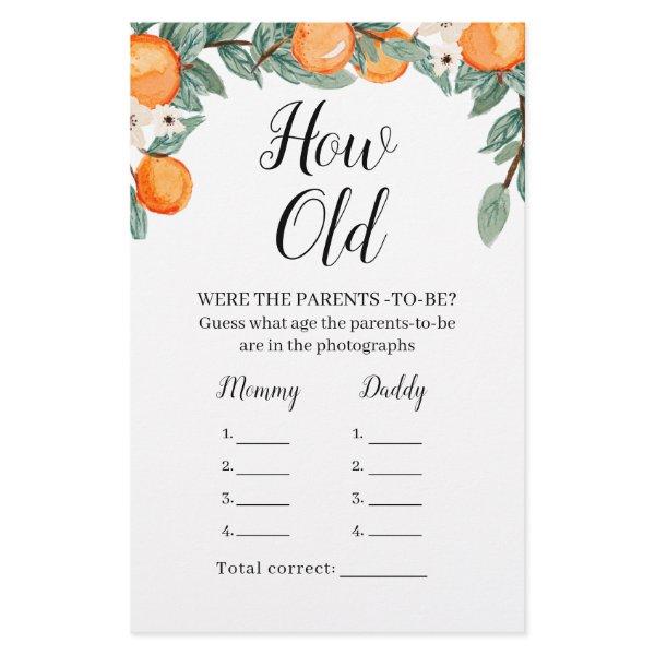 Oranges Twin Baby Shower How Old Parents Game