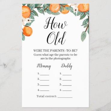 Oranges Twin Baby Shower How Old Parents Game