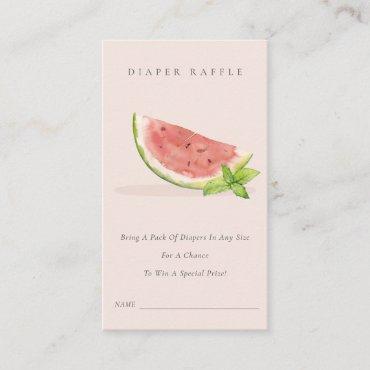 Our Little Blush Melon Diaper Raffle Baby Shower Enclosure Card