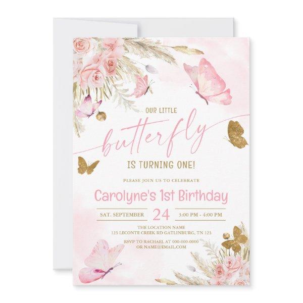 Our Little Boho Pink Butterfly Birthday