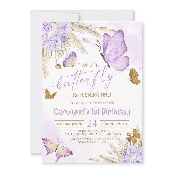 Our Little Boho Purple Butterfly Birthday