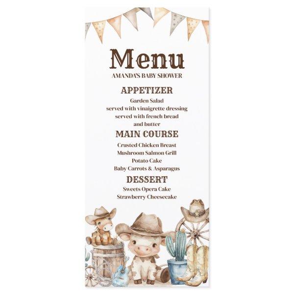 Our Little Cowboy Baby Shower Cactus Desert Menu