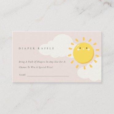 Our Little Sunshine Pink Diaper Raffle Baby Shower Enclosure Card