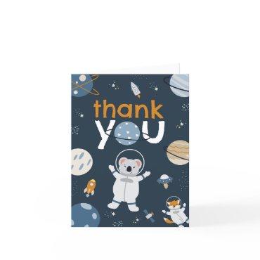 Outer Space Baby Boy Shower Thank You Card