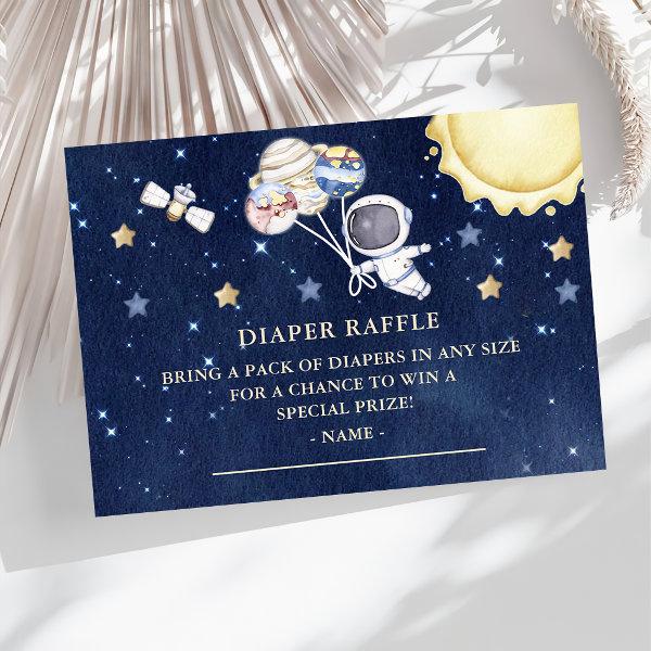 Outer Space Boys Baby Shower Diaper Raffle Ticket  Enclosure Card