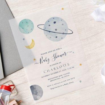 Outer Space Modern Baby Shower Vellum